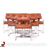 Guido Faleschini for Mariani Tucroma Mid Century Leather and Chrome Dining Chairs - Set of 6