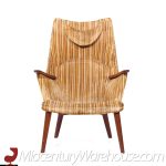 Hans Wegner for Ap Stolen Ap-28 Mid Century Danish Oak Mama Bear Lounge Chair