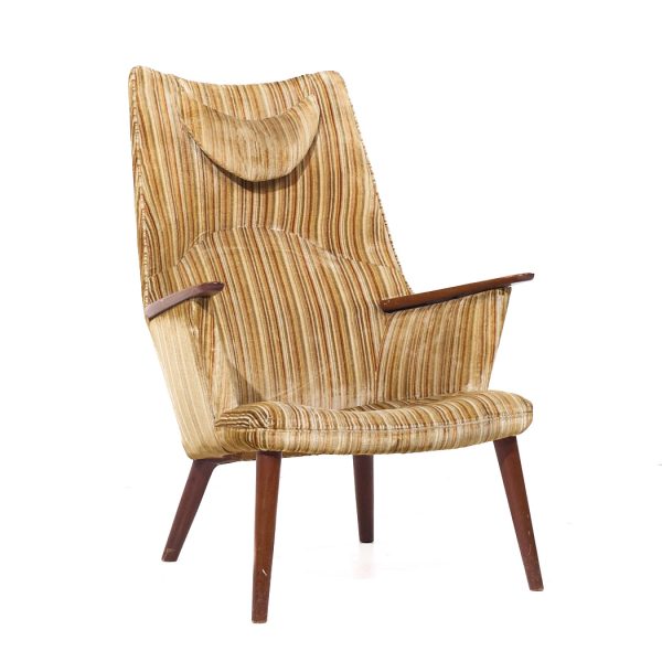 Hans Wegner for Ap Stolen Ap-28 Mid Century Danish Oak Mama Bear Lounge Chair