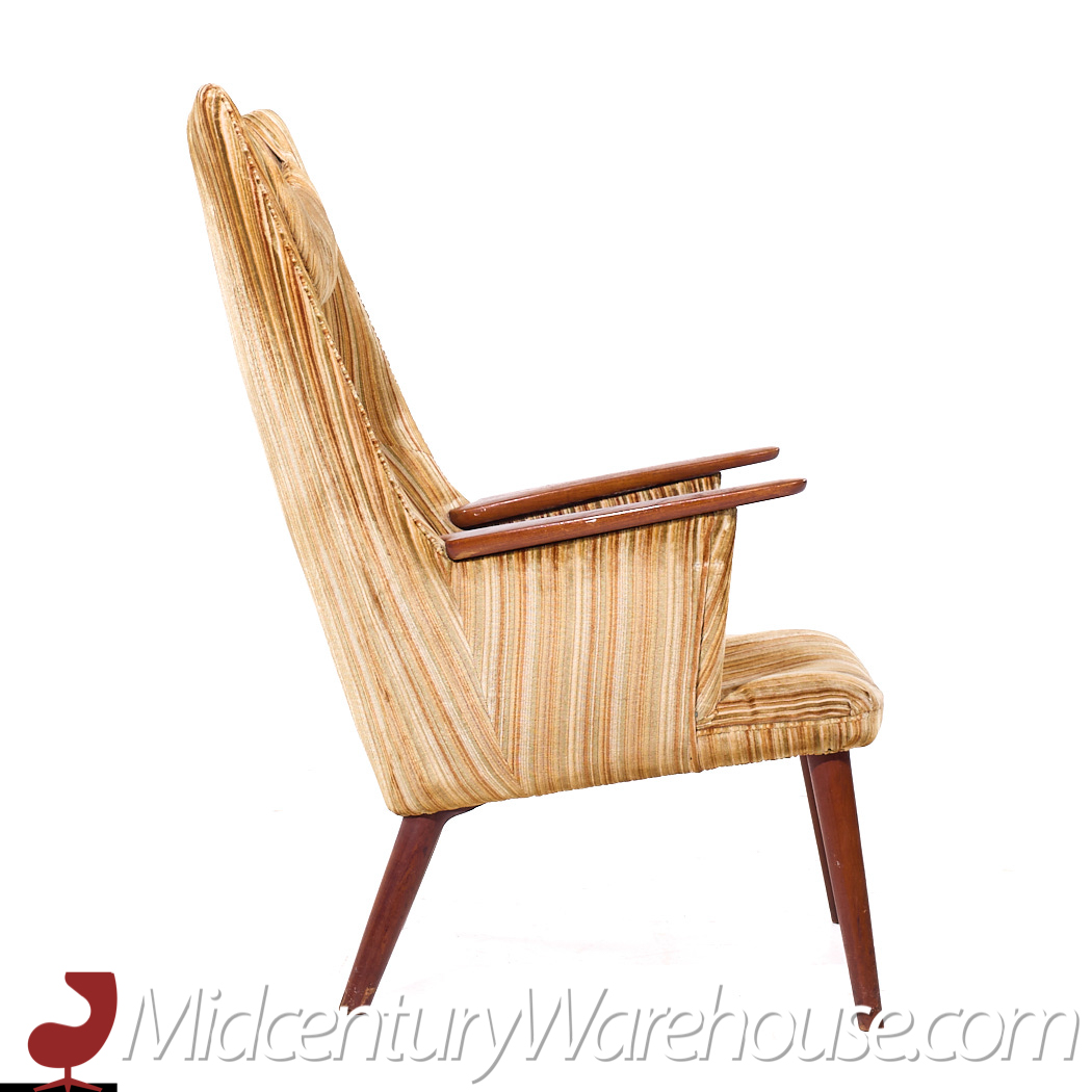 Hans Wegner for Ap Stolen Ap-28 Mid Century Danish Oak Mama Bear Lounge Chair