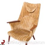 Hans Wegner for Ap Stolen Ap-28 Mid Century Danish Oak Mama Bear Lounge Chair