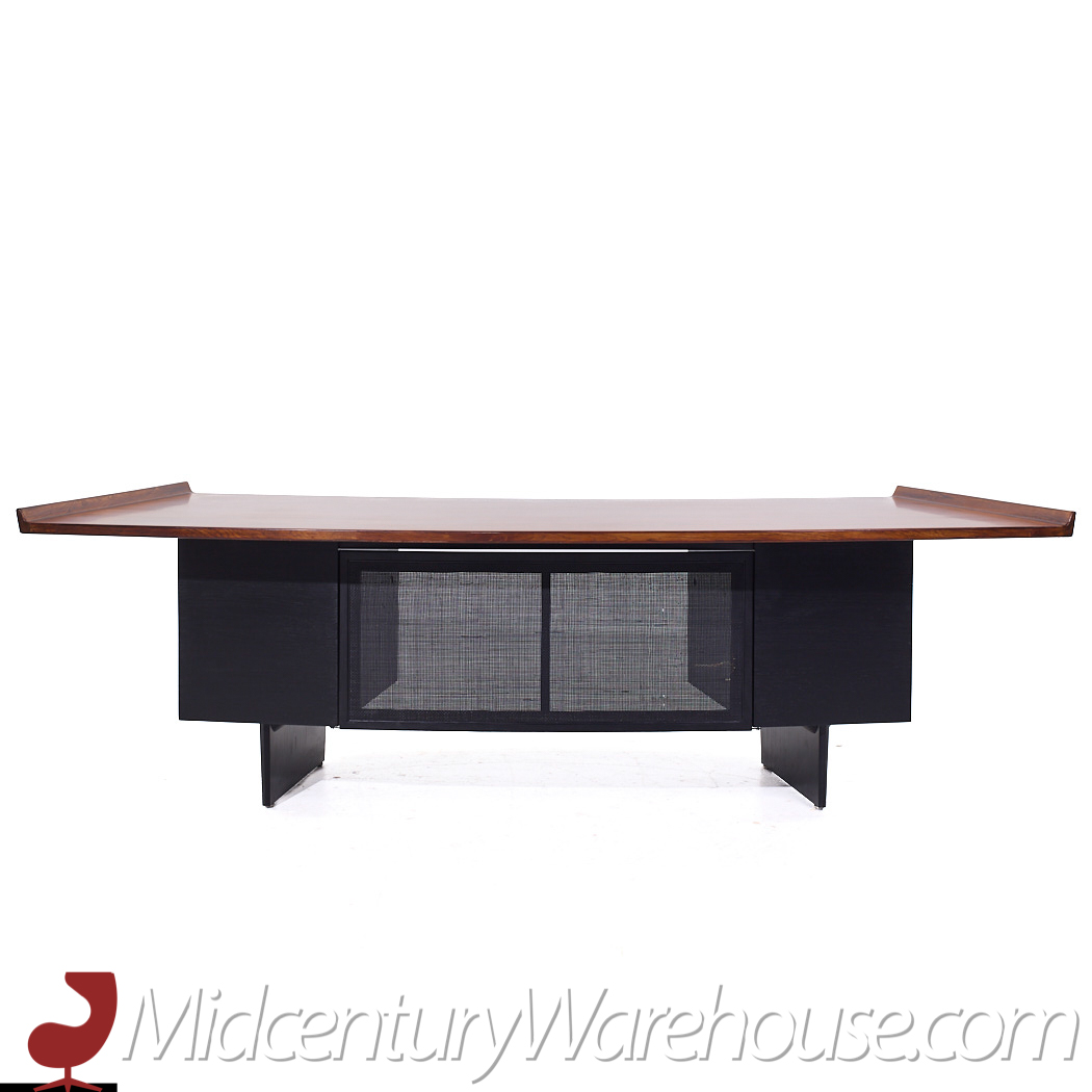 Harvey Probber Mid Century Rosewood Curved Executive Desk