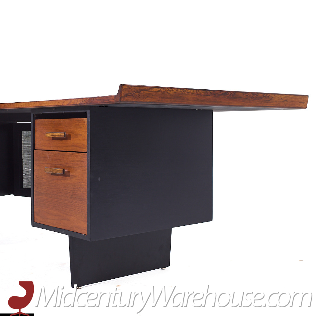 Harvey Probber Mid Century Rosewood Curved Executive Desk