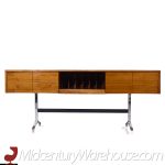 Imperial Mid Century Walnut and Chrome Credenza