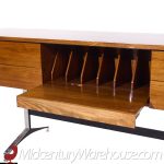 Imperial Mid Century Walnut and Chrome Credenza