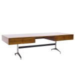 Imperial Mid Century Walnut and Chrome Executive Desk