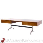 Imperial Mid Century Walnut and Chrome Executive Desk