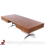 Imperial Mid Century Walnut and Chrome Executive Desk