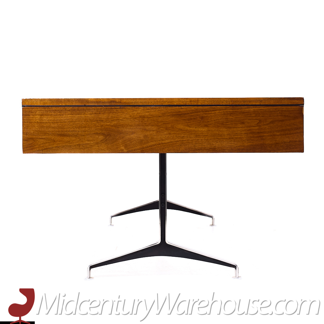 Imperial Mid Century Walnut and Chrome Executive Desk