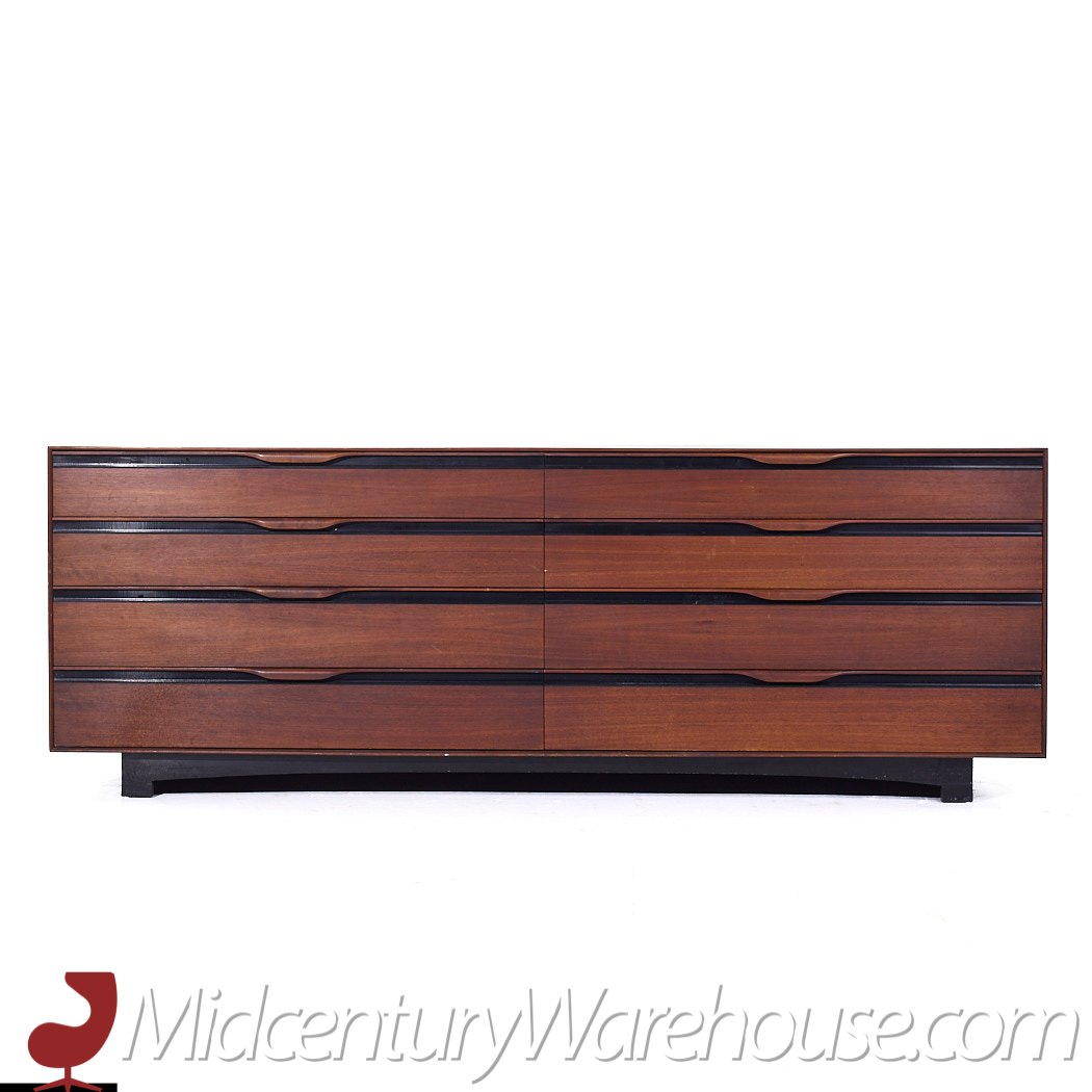 John Kapel for Glenn of California Mid Century Walnut Lowboy Dresser