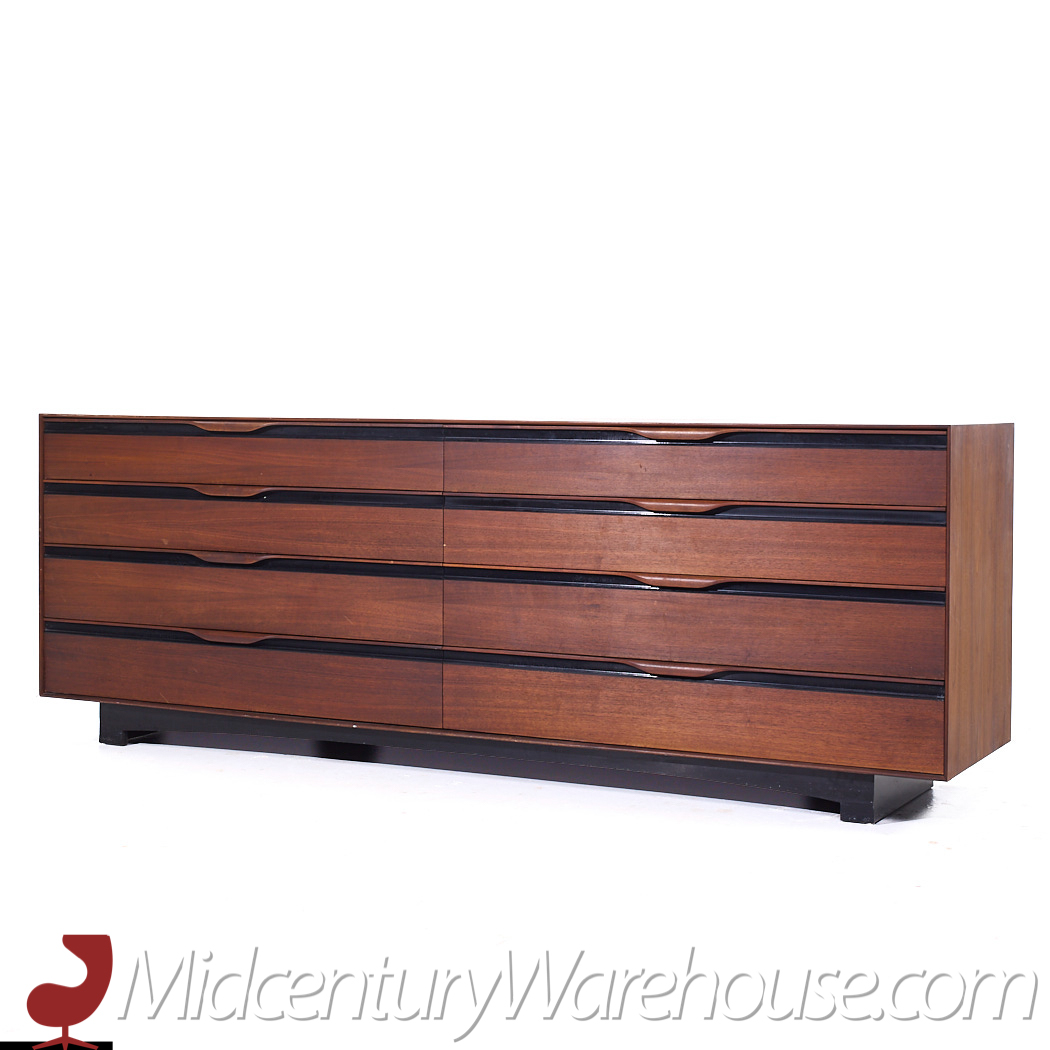 John Kapel for Glenn of California Mid Century Walnut Lowboy Dresser