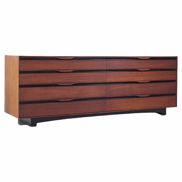 John Kapel for Glenn of California Mid Century Walnut Lowboy Dresser