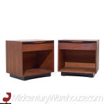 John Kapel for Glenn of California Mid Century Walnut Nightstands - Pair