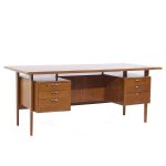 Kai Kristiansen for Feldballes Møbelfabrik Mid Century Danish Floating Teak Desk