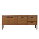 Kipp Stewart for Calvin Furniture Directional Mid Century Walnut Banded Credenza