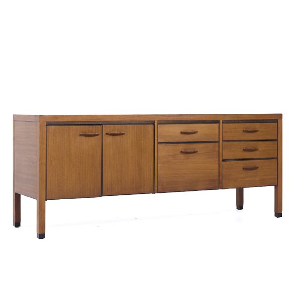 Kipp Stewart for Calvin Furniture Directional Mid Century Walnut Banded Credenza