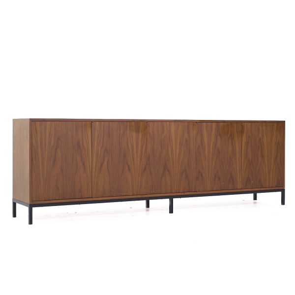 Knoll Style Mid Century Walnut Long Credenza