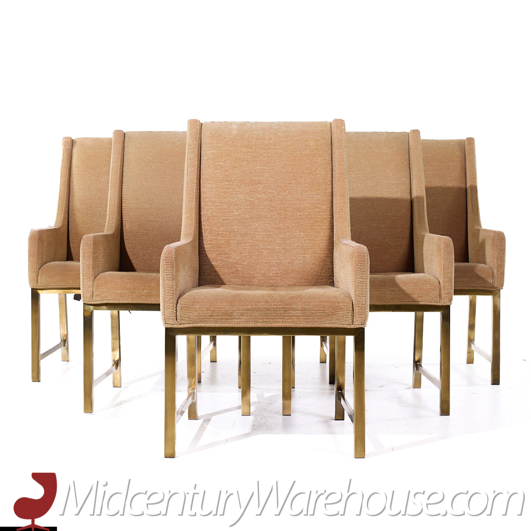 Mastercraft Mid Century Brass Dining Chairs - Set of 6