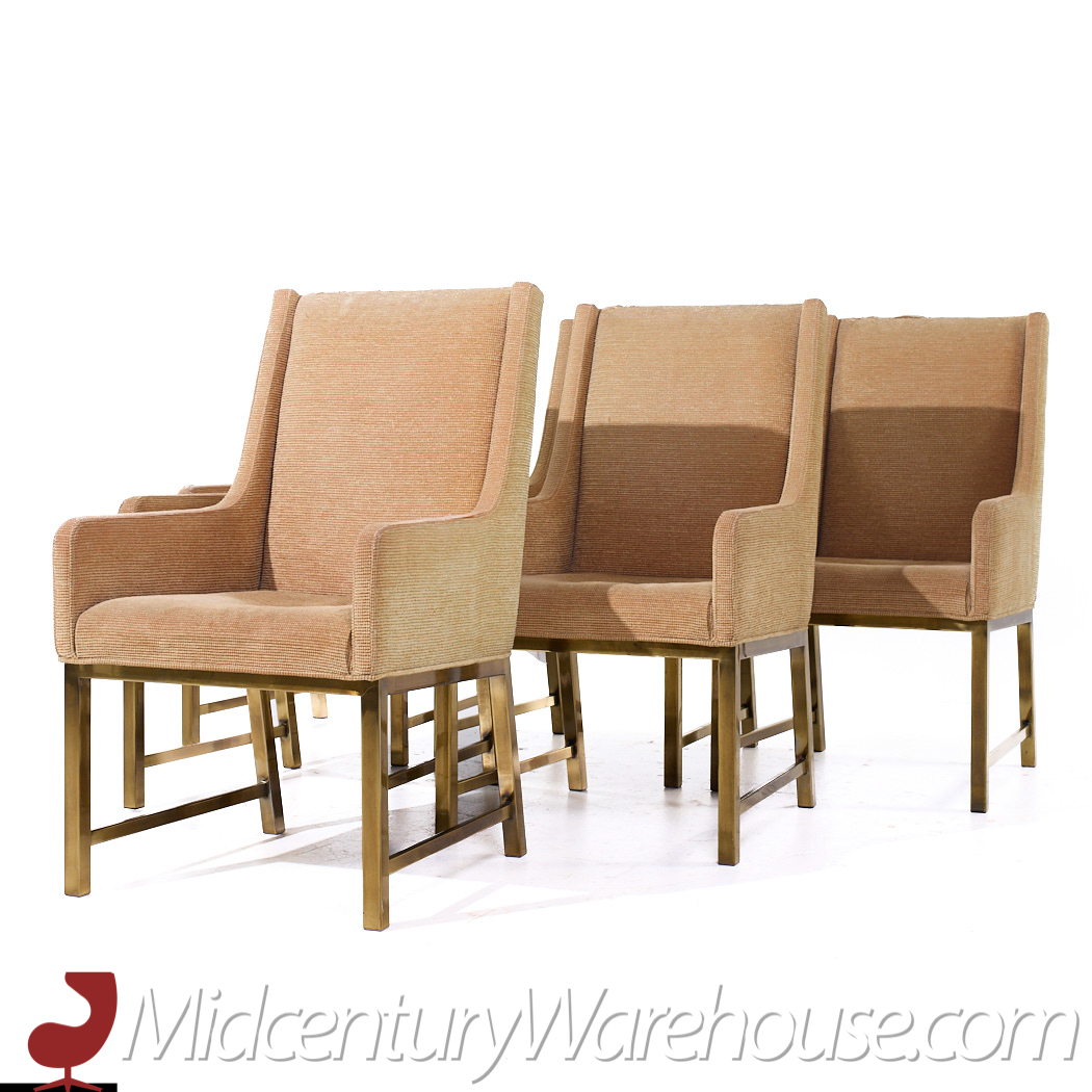 Mastercraft Mid Century Brass Dining Chairs - Set of 6