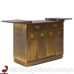 Mastercraft Mid Century Brass and Burled Elm Dry Bar Server