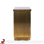 Mastercraft Mid Century Brass and Burled Elm Dry Bar Server