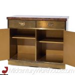 Mastercraft Mid Century Brass and Burled Elm Dry Bar Server