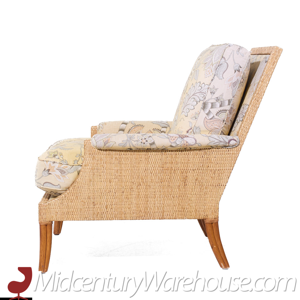 Mcguire Umbria Mid Century Rattan and Wicker Lounge Chairs - Pair