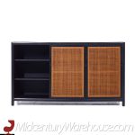 Michael Taylor for Baker Mid Century Ebonized Cane Front Credenza