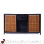 Michael Taylor for Baker Mid Century Ebonized Cane Front Credenza