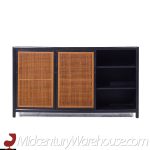 Michael Taylor for Baker Mid Century Ebonized Cane Front Credenza