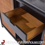 Michael Taylor for Baker Mid Century Ebonized Cane Front Credenza