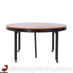 Michael Taylor for Baker Mid Century Expanding Dining Table with 3 Leaves