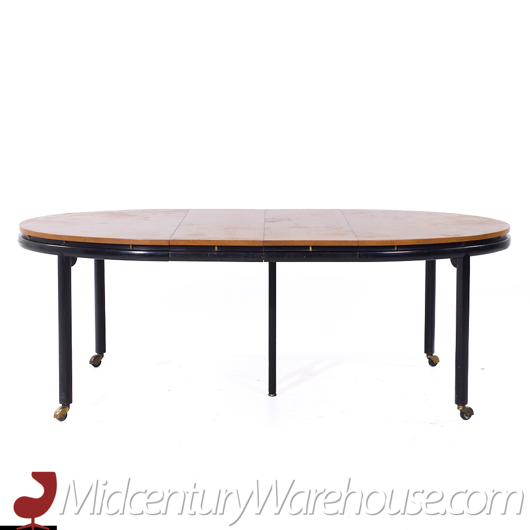 Michael Taylor for Baker Mid Century Expanding Dining Table with 3 Leaves