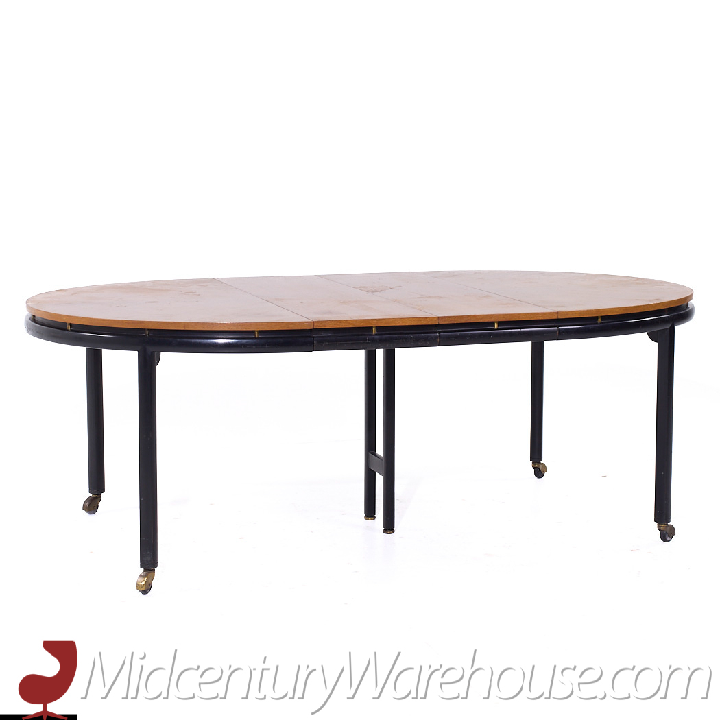 Michael Taylor for Baker Mid Century Expanding Dining Table with 3 Leaves