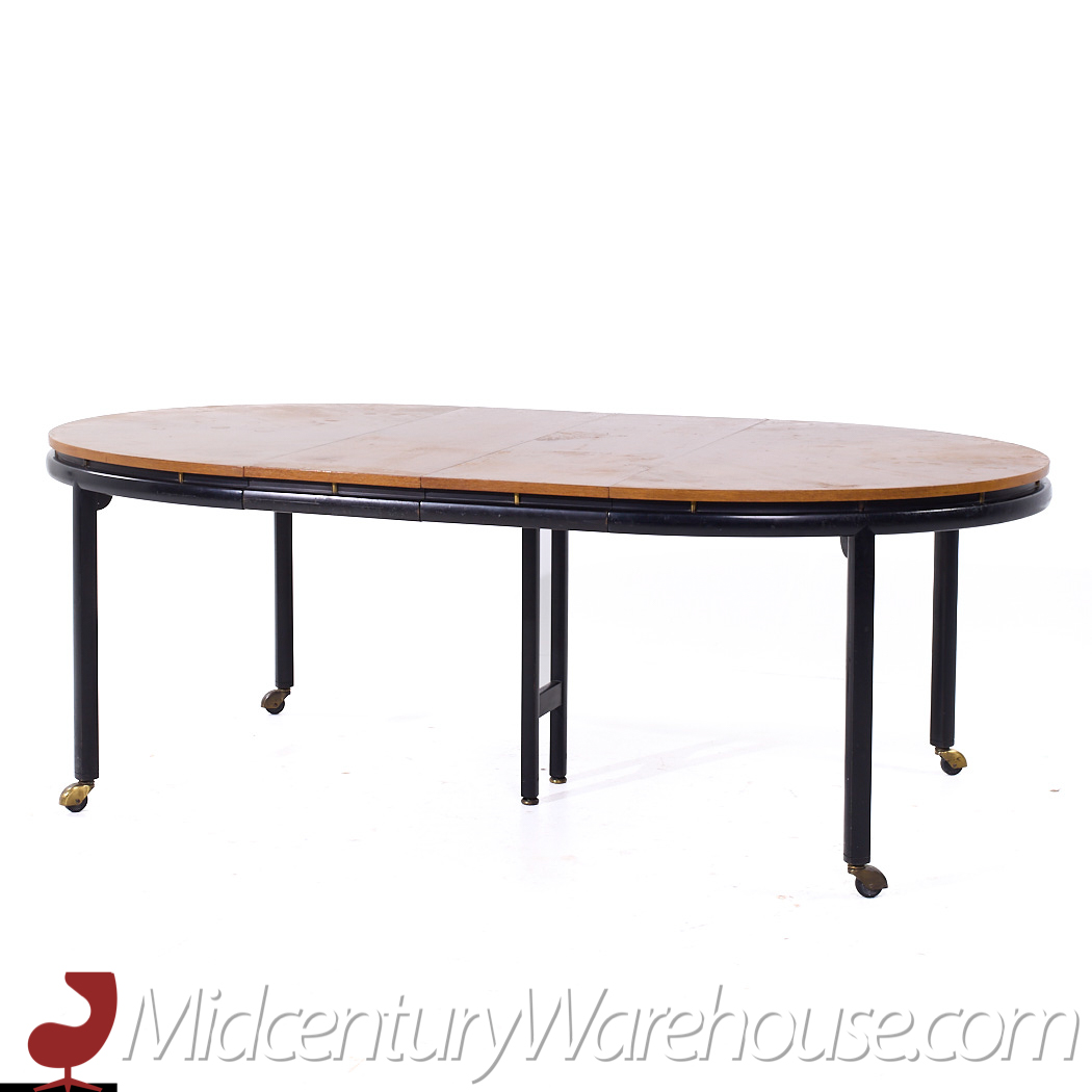 Michael Taylor for Baker Mid Century Expanding Dining Table with 3 Leaves