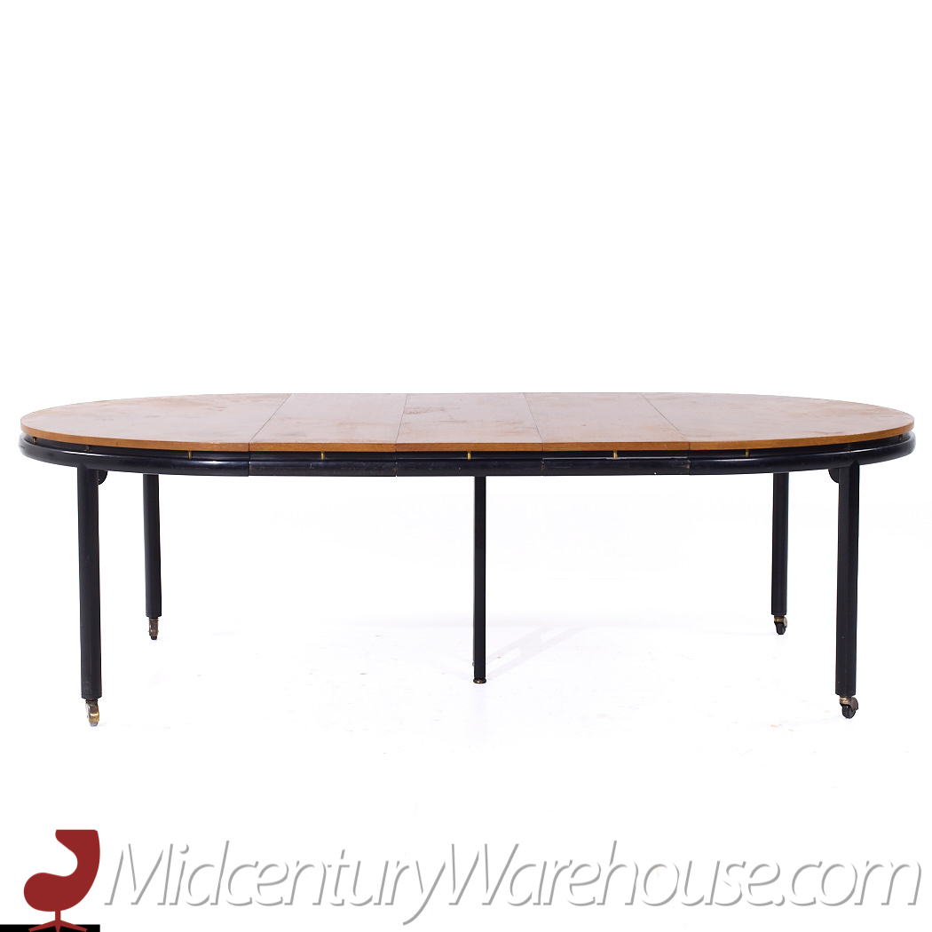 Michael Taylor for Baker Mid Century Expanding Dining Table with 3 Leaves