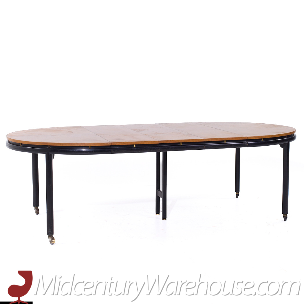 Michael Taylor for Baker Mid Century Expanding Dining Table with 3 Leaves