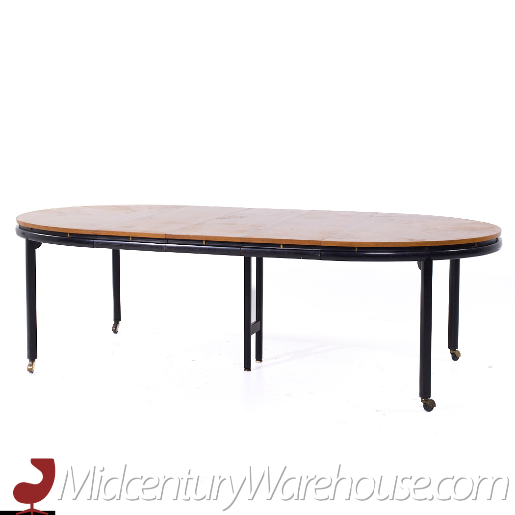 Michael Taylor for Baker Mid Century Expanding Dining Table with 3 Leaves