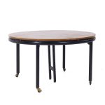 Michael Taylor for Baker Mid Century Expanding Dining Table with 3 Leaves