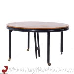 Michael Taylor for Baker Mid Century Expanding Dining Table with 3 Leaves