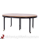 Michael Taylor for Baker Mid Century Expanding Dining Table with 3 Leaves