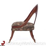 Michael Taylor for Baker Mid Century Mahogany Spoon Back Chairs - Pair