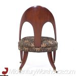 Michael Taylor for Baker Mid Century Mahogany Spoon Back Chairs - Pair