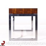 Milo Baughman Style Mid Century Rosewood and Chrome Desk