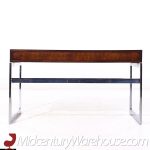 Milo Baughman Style Mid Century Rosewood and Chrome Desk