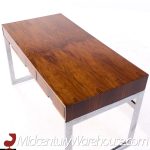 Milo Baughman Style Mid Century Rosewood and Chrome Desk