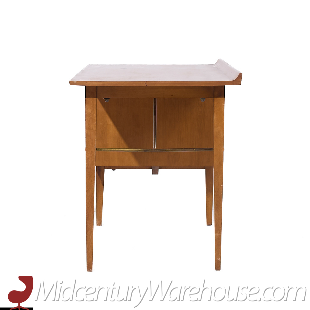 Milo Baughman for Murray Mid Century Maple and Brass Desk