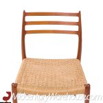 Niels Moller Model 78 and 62 Mid Century Danish Teak and Paper Cord Dining Chairs - Set of 6