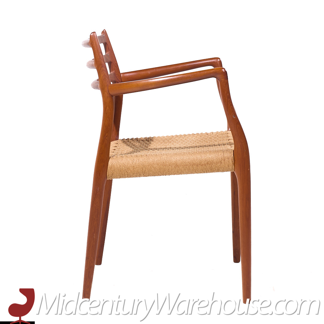 Niels Moller Model 78 and 62 Mid Century Danish Teak and Paper Cord Dining Chairs - Set of 6