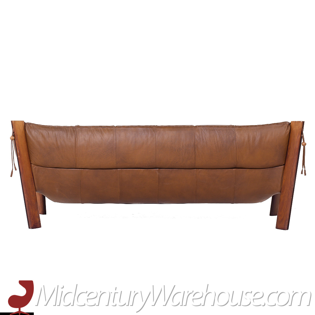 Percival Lafer Mp-211 Mid Century Brazilian Rosewood and Leather Sofa